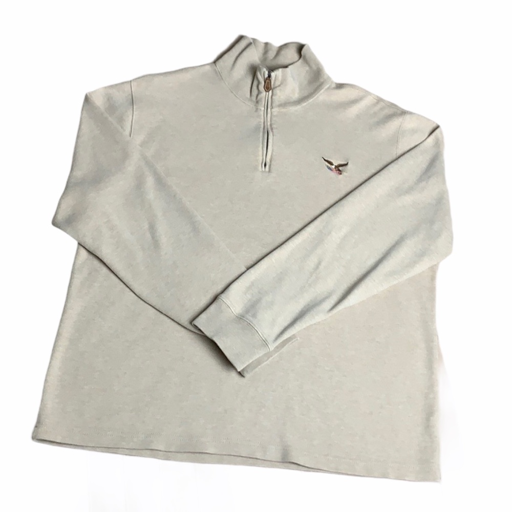 American Living Beige 1/4 Long Sleeve Pullover L
